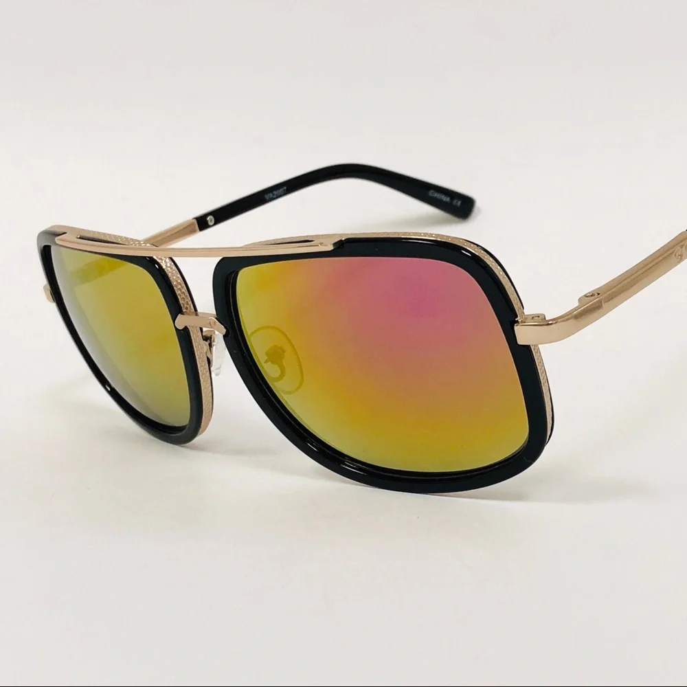 Sunglasses Mach Style Men Women Style Gold Metal Top Bar Fashion Square‎ Aviator
